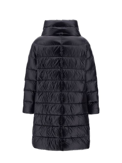 Piumino donna lunghezza 7/8 collo a cratere colore nero HERNO | PI1283DIC12017Z9300